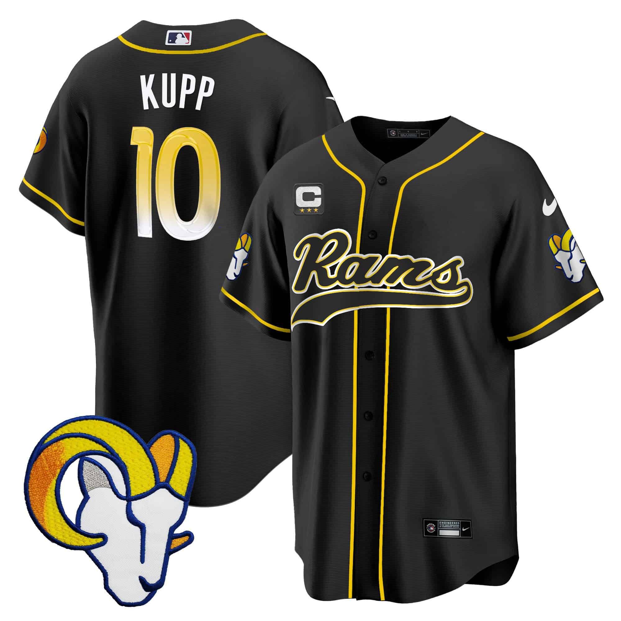 Men Los Angeles Rams #10 Kupp Black 2024 Nike Baseball NFL Jersey style 1->indianapolis colts->NFL Jersey